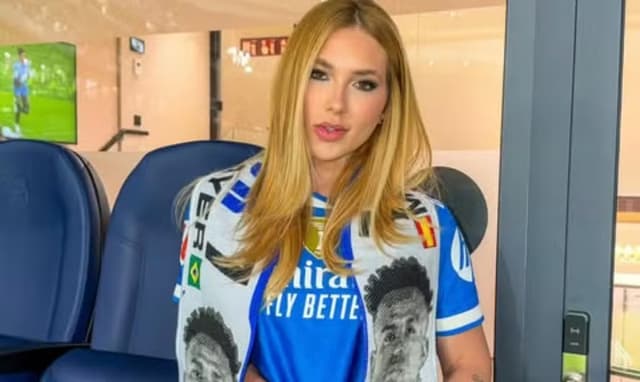 Virginia Fonseca capricha no look para torcer por Vini Jr. na Espanha: &#8216;Sua namorada é brega&#8217;